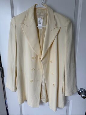 MONDI Cream Double-Breasted Women's Blazer Jacket